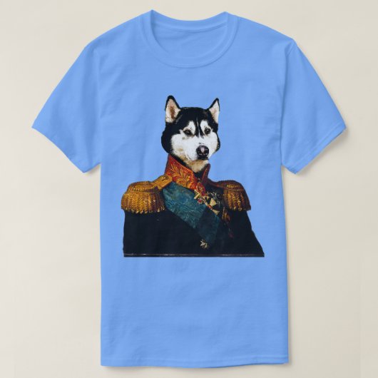 Cute Husky Distinguish Royal Dog Pets on renaissan T-shirt (Design voorkant)
