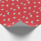 Cute Husky Dog Christmas Winter Seamless Pattern  Cadeaupapier (Hoek)