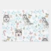 Cute Husky Dog Christmas Winter Seamless Pattern  Inpakpapier Vel (Voorkant 3)