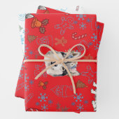 Cute Husky Dog Christmas Winter Seamless Pattern  Inpakpapier Vel (In situ)