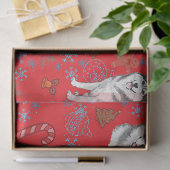 Cute Husky Dog Christmas Winter Seamless Pattern  Tissuepapier (Geschenk)