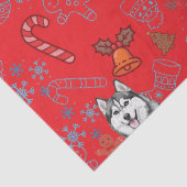 Cute Husky Dog Christmas Winter Seamless Pattern  Tissuepapier (Detail)