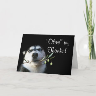 Cute Husky Dog Hartelijk dank voor de kaart Humour