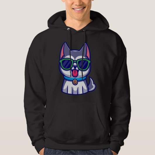 Cute Husky Dog Hoodie (Voorkant)