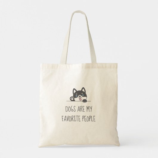 Cute Husky Dog Peking boven Citaat Tote Bag (Achterkant)