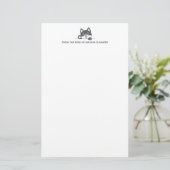 Cute Husky Dog Peking boven Custom Text Briefpapier (Staand voorkant)