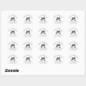 Cute Husky Dog Peking boven Custom Text Ronde Sticker (Vel)