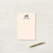 Cute Husky Dog Peking boven Douane Naam Post-it® Notes (Op bureau)