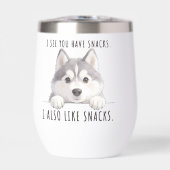 Cute Husky Dog Snacks Quote Funny Minimalist (Voorkant)