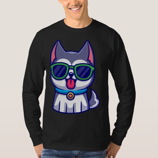 Cute Husky Dog T-shirt (Voorkant)