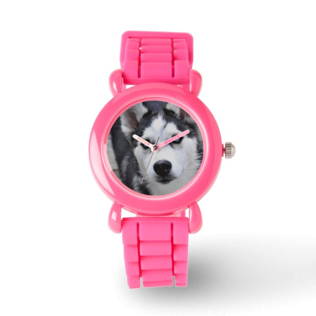 Cute Husky Horloge (Voorkant)