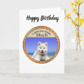 Cute Husky is met blauw oog op het strand Kaart (Gele Bloem)