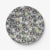 Cute Husky Paper Borden Papieren Bordje (Voorkant)