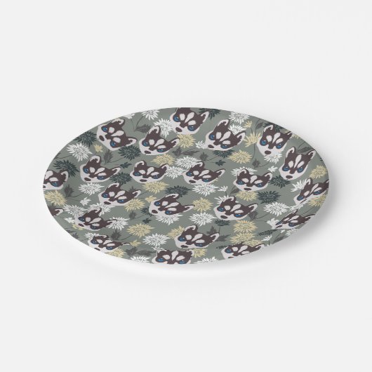 Cute Husky Paper Borden Papieren Bordje (Gekanteld)