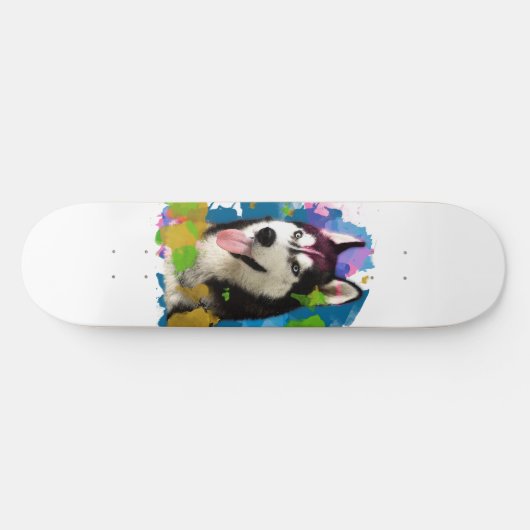Cute Husky. Persoonlijk Skateboard (Horizontaal)
