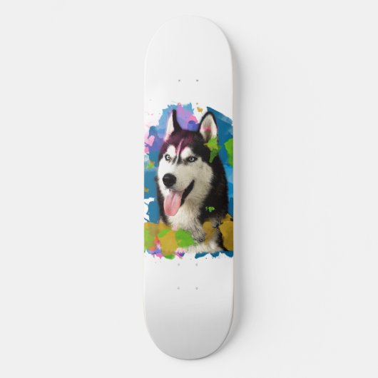 Cute Husky. Persoonlijk Skateboard (Voorkant)