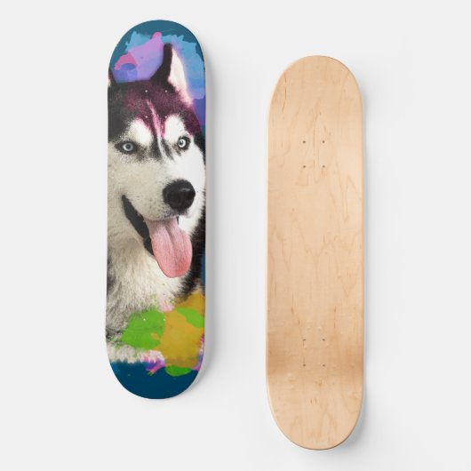 Cute Husky. Persoonlijk Skateboard (Voorkant)