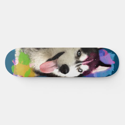 Cute Husky. Persoonlijk Skateboard (Horizontaal)