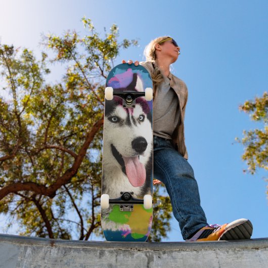 Cute Husky. Persoonlijk Skateboard (Buiten 1)