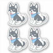 Cute Husky Puppy Dog 4 Sticker (Voorkant)