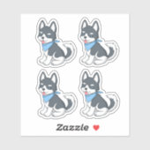 Cute Husky Puppy Dog 4 Sticker (Vel)