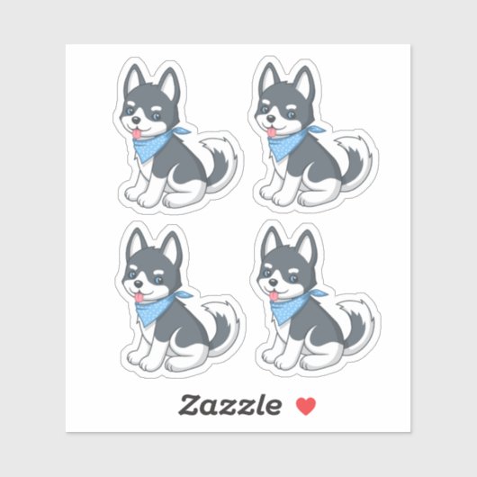 Cute Husky Puppy Dog 4 Sticker (Vel)