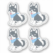 Cute Husky Puppy Dog 4 Sticker (Voorkant)