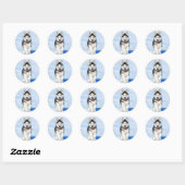 Cute Husky Puppy Dog Ronde Sticker (Vel)