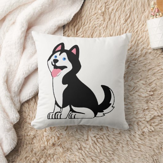 Cute Husky Puppy Throw Pillow Kussen (Deken)