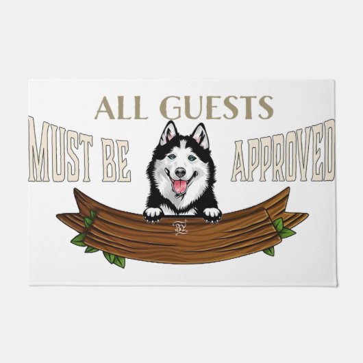 Cute Husky Quotes Rug, Siberian Husky Mat (Voorkant)