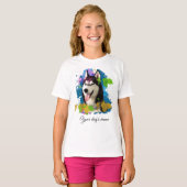 Cute Husky. T-shirt (Voorkant volledig)