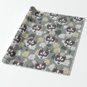 Cute Husky Wrapping Paper Cadeaupapier (Uitgerold)