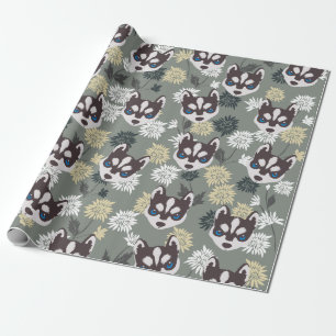 Cute Husky Wrapping Paper Cadeaupapier