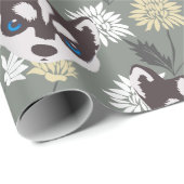 Cute Husky Wrapping Paper Cadeaupapier (Rol Hoek)