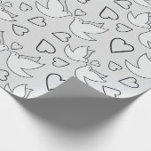 Cute Huwelijksduiven voor Bruidsmeisje Grijs Naadl Cadeaupapier (Hoek)