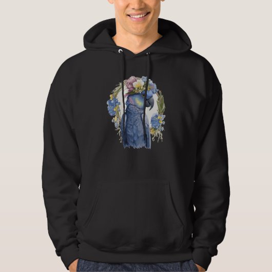 Cute Hyacinth Macaw Parrot Bird Flower Crown Pet B Hoodie (Voorkant)