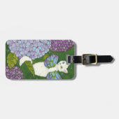 Cute Hydrangea Kitty Cat Fairy Floral Bagagelabel (Voorkant horizontaal)