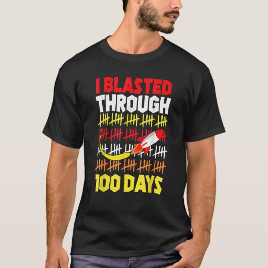 Cute I Blasted My Way Through 100 Days Teacher Kin T-shirt (Voorkant)