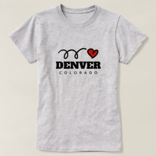 Cute I hart Denver Colorado t shirt voor vrouwen