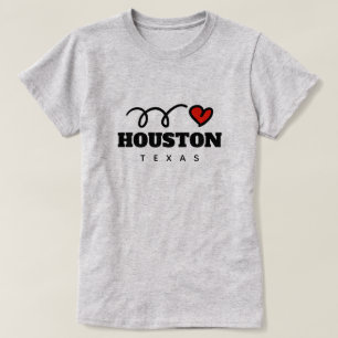 Cute I hart Houston Texas t shirt voor vrouwen