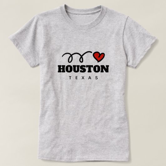 Cute I hart Houston Texas t shirt voor vrouwen (Design voorkant)