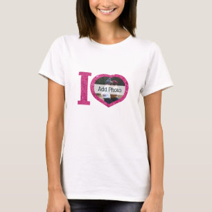 Cute I hartroze glitter love lijst artsy T-shirt