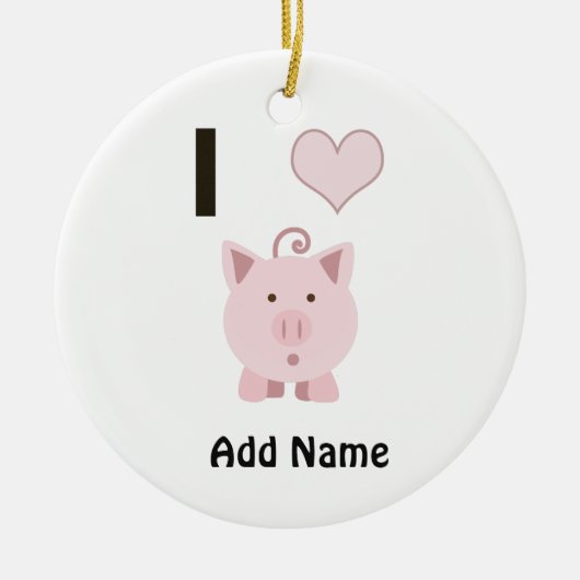 Cute I hartvarkens Desgin Keramisch Ornament (Voorkant)