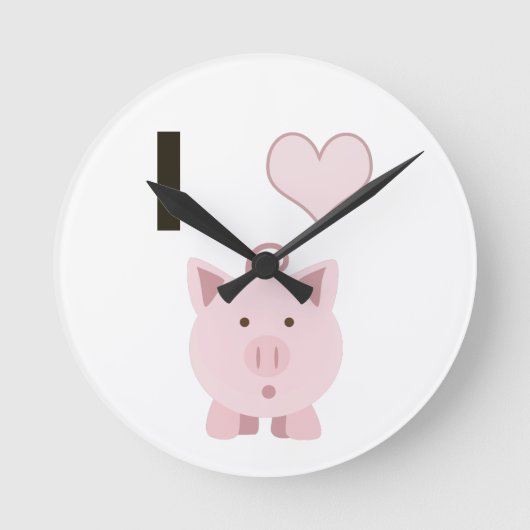 Cute I hartvarkens Desgin Ronde Klok (Voorkant)