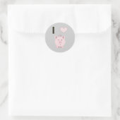 Cute I hartvarkens Desgin Ronde Sticker (Tas)