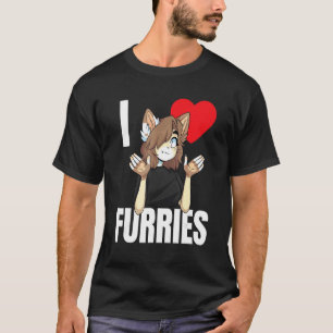 Cute I Heart Furries Furry Fandom Love 1 T-shirt