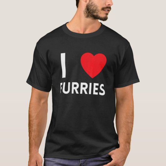 Cute I Heart Furries Furry Fandom Love 3 T-shirt (Voorkant)