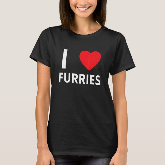 Cute I Heart Furries Furry Fandom Love 3 T-shirt (Voorkant)