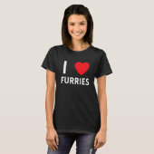 Cute I Heart Furries Furry Fandom Love 3 T-shirt (Voorkant volledig)