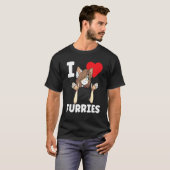 Cute I Heart Furries Furry Fandom Love T-shirt (Voorkant volledig)